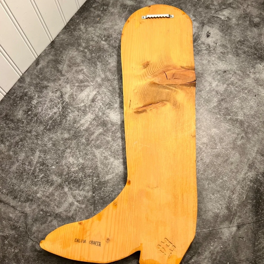 Vintage Handmade Wooden Cowboy Boot Key Hooks Jewelry Organizer
